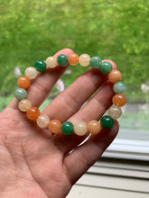 Load image into Gallery viewer, 100% natural 8.3-8.5mm candy colors Quartzite (jinsi jade, 金丝玉, Golden Silk Jade, five colors jade) bracelet B70 add on item. Not sale individually.
