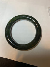 Load image into Gallery viewer, 57mm certified 100% Natural dark green/gray/black chubby round cut nephrite Hetian Jade bangle HF19-0121
