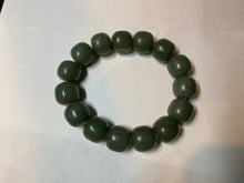 Load image into Gallery viewer, 100% Natural 13.8x13mm green/yellow/brown/blue vintage style nephrite Hetian Jade bead man bracelet HF22
