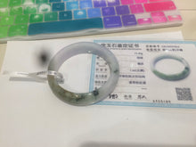 Load image into Gallery viewer, Sale! 58.6 mm certificated Type A 100% Natural green/light purple/brown(福禄寿) Jadeite Jadeite Jade bangle Q97-7814
