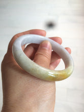 Load image into Gallery viewer, 54mm 100% natural Type A yellow/white jadeite jade bangle Z107
