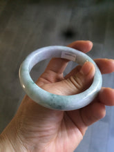 Load image into Gallery viewer, 56mm certificated Type A 100% Natural light green/purple Jadeite Jade bangle L126-9559
