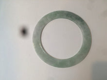 Load image into Gallery viewer, 55mm type A 100% Natural light green thin flat style Jadeite Jade bangle AQ59
