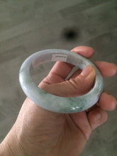 Load image into Gallery viewer, 56mm certificated Type A 100% Natural light green/purple Jadeite Jade bangle L126-9559
