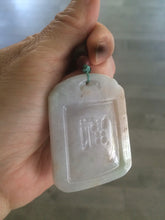 Load image into Gallery viewer, 100% Natural light green/yellow/ Jadeite Jade blessed safe and sound pendant Add on item!
