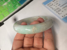 Load image into Gallery viewer, 55.6mm 100% natural certified sunny green/white jadeite jade bangle W81-3323
