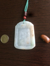 Load image into Gallery viewer, 100% Natural light green/yellow/ Jadeite Jade blessed safe and sound pendant Add on item!
