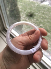 Load image into Gallery viewer, 57.4mm Certified type A 100% Natural icy purple/white/yellow round cut slim Jadeite Jade bangle AE3-5269
