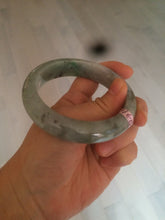 Load image into Gallery viewer, 57.9mm Certified Type A 100% Natural sunny green/dark green/black Jadeite Jade bangle  AJ41-0082

