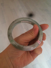 Load image into Gallery viewer, 57.9mm Certified Type A 100% Natural sunny green/dark green/black Jadeite Jade bangle  AJ41-0082
