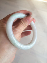 Load image into Gallery viewer, 55mm Certified type A 100% Natural sunny green/white round cut Jadeite bangle C71-6544
