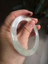 Load image into Gallery viewer, 55.2mm certified Type A 100% Natural icy light green thin Jadeite bangle AC16-0430
