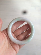 Load image into Gallery viewer, 55mm Certified type A 100% Natural sunny green/white round cut Jadeite bangle C71-6544
