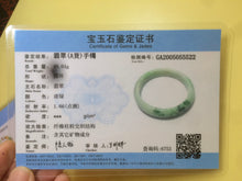 Load image into Gallery viewer, 57.5mm Certified Type A 100% Natural sunny green/yellow Jadeite Jade bangle W61-5522
