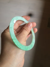 Load image into Gallery viewer, 57.5mm Certified type A 100% Natural sunny green thin Jadeite Jade bangle AM26-4800
