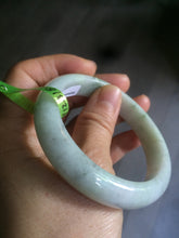 Load image into Gallery viewer, 54.6mm certified type A 100% Natural green/white Jadeite Jade bangle L129-4939
