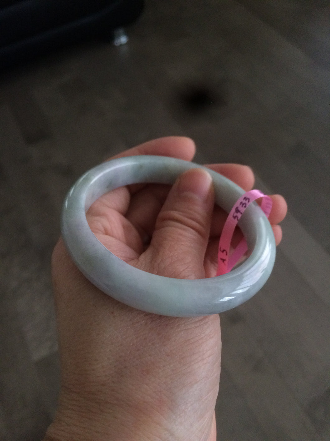 56mm certified Type A 100% Natural green Jadeite Jade bangle A5-5933