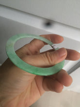 Load image into Gallery viewer, 57.5mm Certified type A 100% Natural sunny green thin Jadeite Jade bangle AM26-4800
