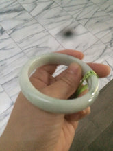 Load image into Gallery viewer, 54.6mm certified type A 100% Natural green/white Jadeite Jade bangle L129-4939
