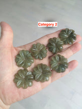 Load image into Gallery viewer, 25-26mm Type A 100Natural 3D dark  green/brown/black jadeite Jade flower Pendant necklace AQ54 (add-on item)
