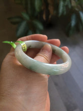 Load image into Gallery viewer, 53.4mm Certified type A 100% Natural watery green white Jadeite Jade bangle U64-4123
