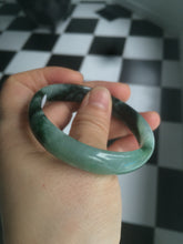 Load image into Gallery viewer, 50.2mm Certified Type A 100% Natural sunny green/dark green Jadeite Jade bangle D45-0105
