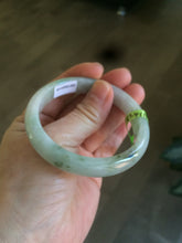 Load image into Gallery viewer, 53.4mm Certified type A 100% Natural watery green white Jadeite Jade bangle U64-4123
