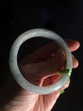 Load image into Gallery viewer, 53.4mm Certified type A 100% Natural watery green white Jadeite Jade bangle U64-4123
