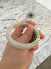 Load image into Gallery viewer, 53.4mm Certified type A 100% Natural watery green white Jadeite Jade bangle U64-4123
