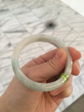 Load image into Gallery viewer, 53.4mm Certified type A 100% Natural watery green white Jadeite Jade bangle U64-4123
