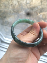 Load image into Gallery viewer, 50.2mm Certified Type A 100% Natural sunny green/dark green Jadeite Jade bangle D45-0105
