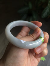 Load image into Gallery viewer, 56mm certified type A 100% Natural white/light green jadeite jade bangle AC10-6859

