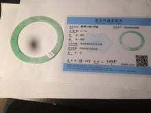 Load image into Gallery viewer, 57.5mm Certified type A 100% Natural sunny green thin Jadeite Jade bangle AM26-4800
