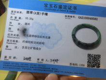 Load image into Gallery viewer, 57.7mm Certified Type A 100% Natural green Jadeite Jade bangle N74-9582
