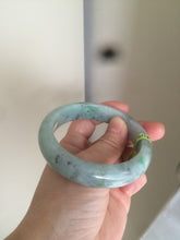 Load image into Gallery viewer, 57.9mm Certified Type A 100% Natural sunny green/dark green/black Jadeite Jade bangle  AJ41-0082
