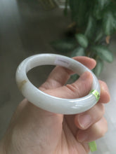 Load image into Gallery viewer, 56mm certified type A 100% Natural light green/white/brown Jadeite Jade bangle R89-0275
