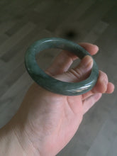 Load image into Gallery viewer, 55mm certified type A 100% Natural watery dark green Jadeite Jade bangle AT27-9779
