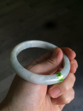 Load image into Gallery viewer, 56.6mm type A 100% Natural white/light green/yellow jadeite jade bangle AC18
