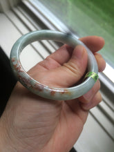 Load image into Gallery viewer, 54.6mm Type A 100% Natural white/green/red Jadeite Jade bangle N76
