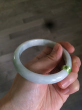 Load image into Gallery viewer, 56.6mm type A 100% Natural white/light green/yellow jadeite jade bangle AC18
