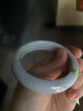 Load image into Gallery viewer, 57mm certified 100% natural Type A white/ very light purple/green jadeite jade bangle W60-5929
