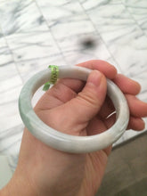 Load image into Gallery viewer, 56.6mm type A 100% Natural white/light green/yellow jadeite jade bangle AC18
