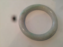 Load image into Gallery viewer, 55mm Certified type A 100% Natural sunny green/white round cut Jadeite bangle C71-6544
