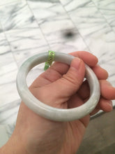 Load image into Gallery viewer, 56.6mm type A 100% Natural white/light green/yellow jadeite jade bangle AC18
