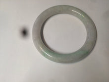 Load image into Gallery viewer, 55mm Certified type A 100% Natural sunny green/white round cut Jadeite bangle C71-6544
