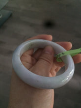 Load image into Gallery viewer, 57mm certified 100% natural Type A white/ very light purple/green jadeite jade bangle W60-5929
