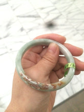 Load image into Gallery viewer, 54.6mm Type A 100% Natural white/green/red Jadeite Jade bangle N76
