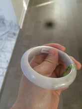 Load image into Gallery viewer, 57mm certified 100% natural Type A white/ very light purple/green jadeite jade bangle W60-5929
