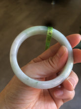 Load image into Gallery viewer, 54.6mm certified type A 100% Natural green/white Jadeite Jade bangle U61-4938
