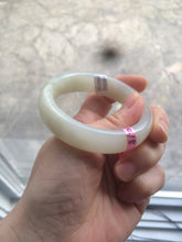 Load image into Gallery viewer, 50.7mm Certified Type A 100% Natural beige/white Hetian (nephrite) Jade bangle Z32-0169
